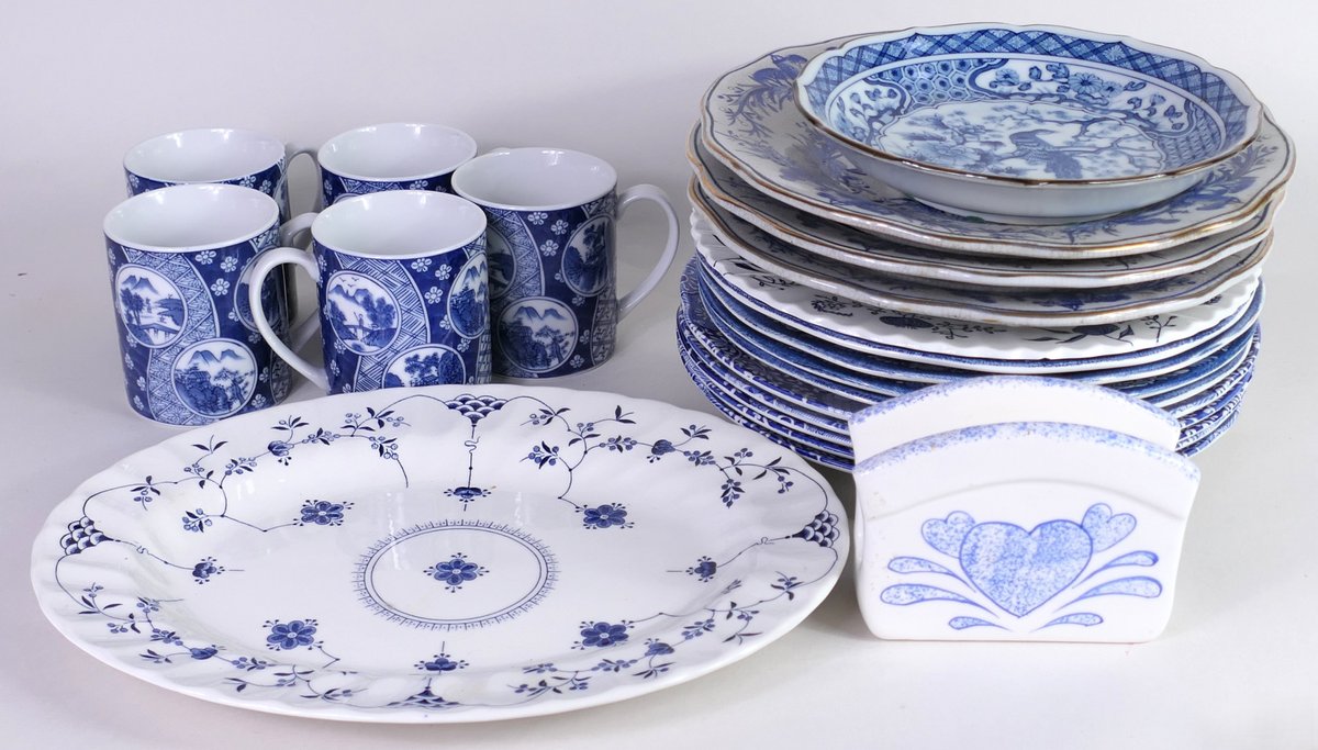 Blue and White China Pieces