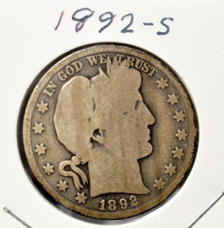 1892-S Barber Half Dollar