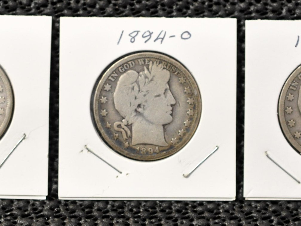 (3) 1894-P,O,S Barber Half Dollars