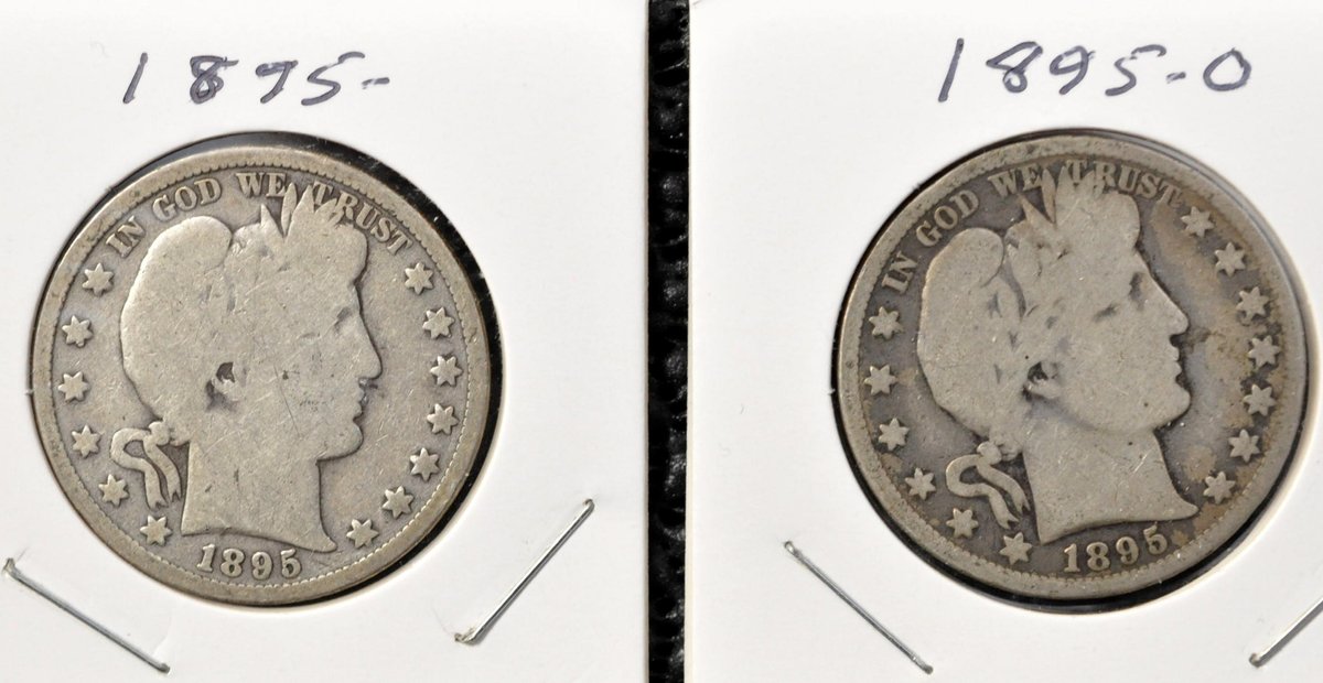 (2) 1895-P,O Barber Half Dollars