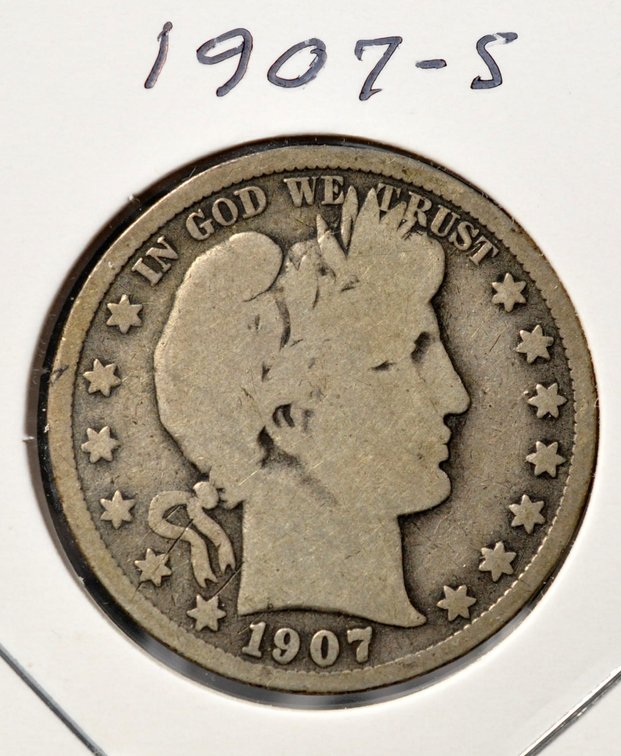 1907-S Barber Half Dollar