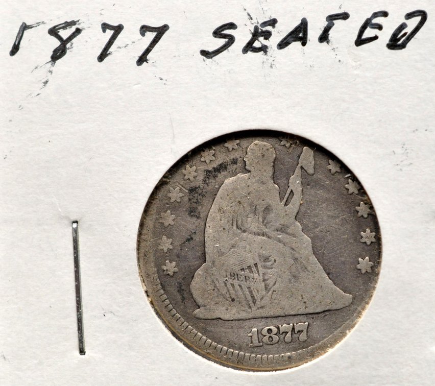 1877-P Seated Liberty Quarter