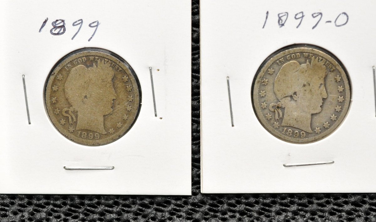 (2) 1899-P,O Barber Quarters