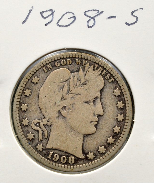1908-S Barber Quarter, Very Low Mintage