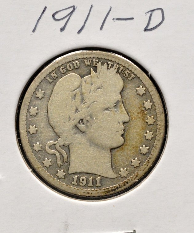 1911-D Barber Quarter