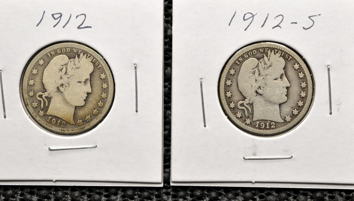 (2) 1912-P,S Barber Quarters