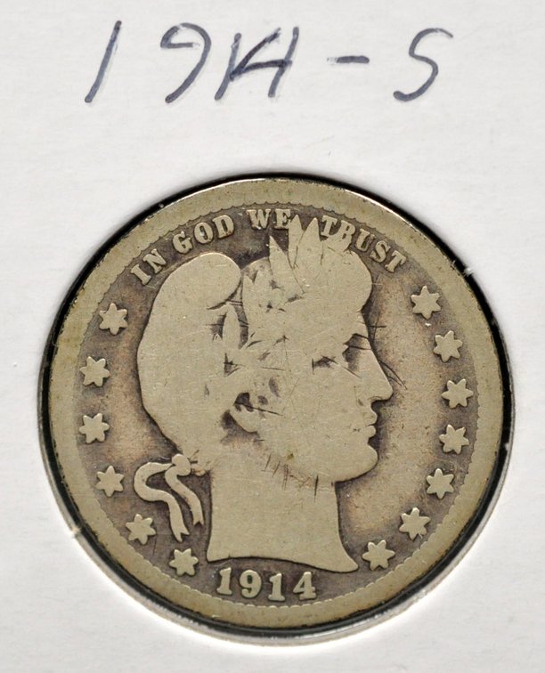 1914-S Barber Quarter, VERY Low Mintage