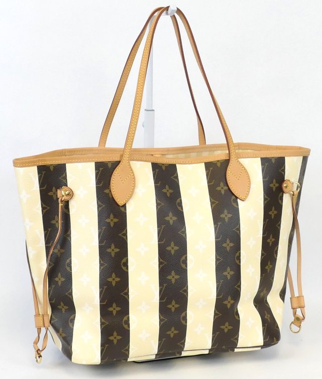 Louis Vuitton Rayures Neverfull MM Monogram Canvas
