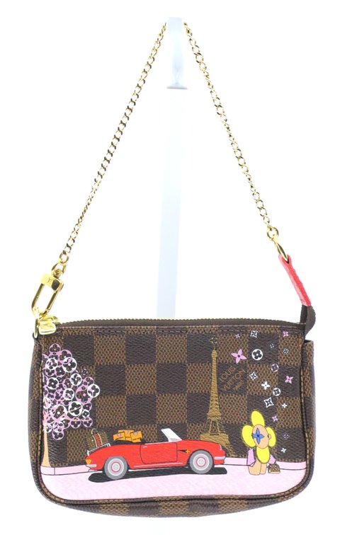 Louis Vuitton Vivienne Christmas Mini Pochette in Ebene Damier Canvas