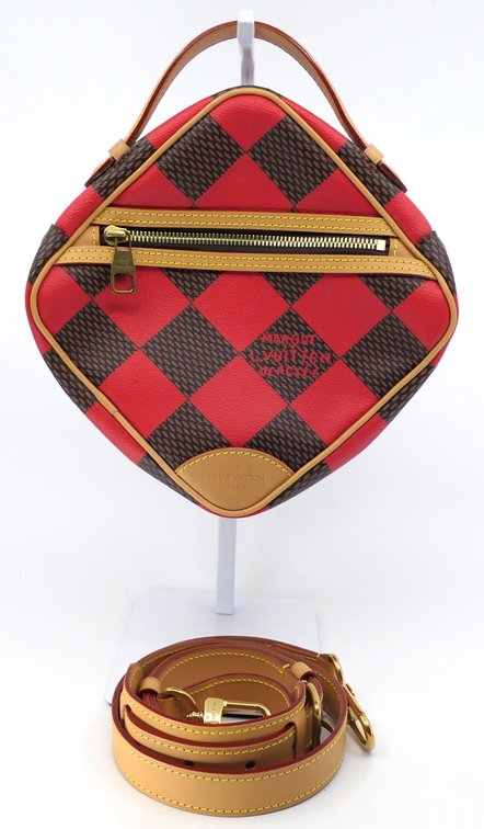 Louis Vuitton Chess Messenger Bag in Pop Red Damier Canvas