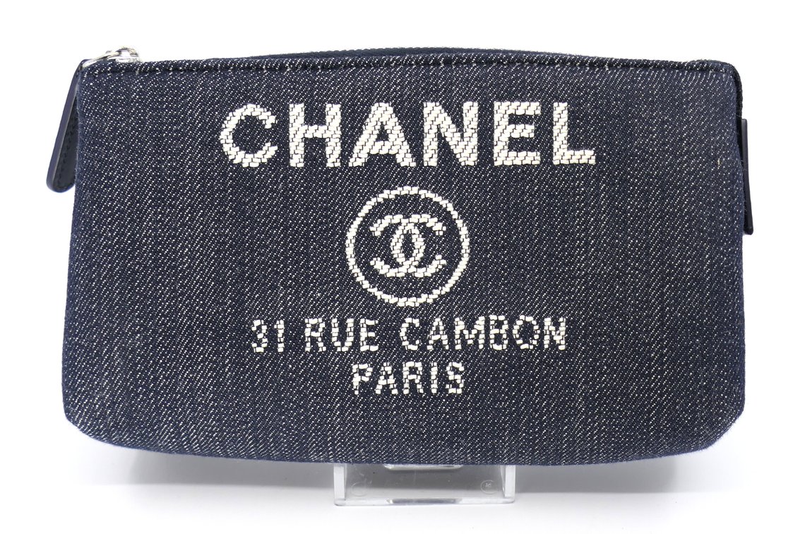 Chanel Deauville Denim Zip Pouch