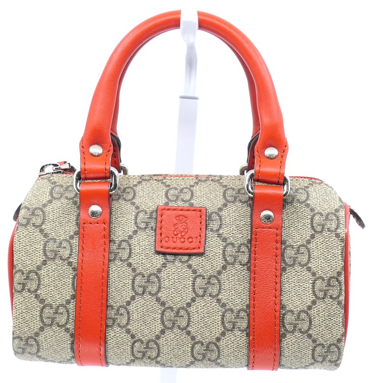 Gucci GG Kids Collection Mini Boston with Orange Leather Trim