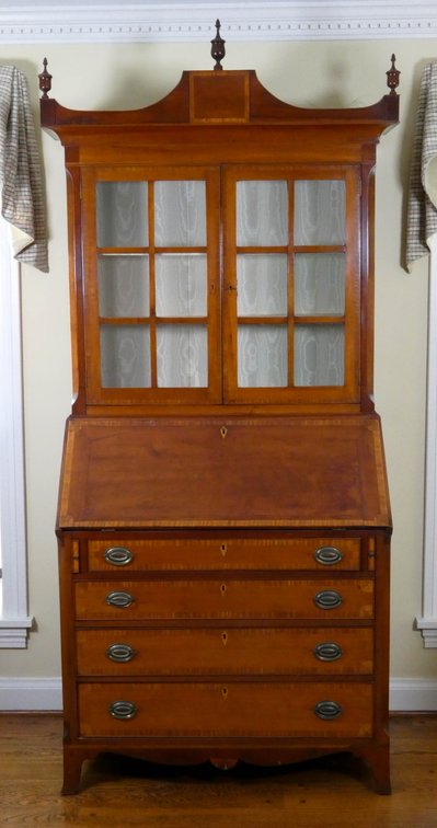 Antique Cherry Slant Drop Front Secretary