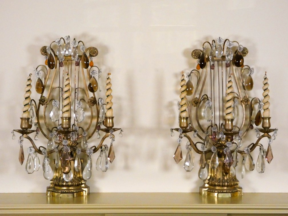 Pair of Lyre Back Girandoles