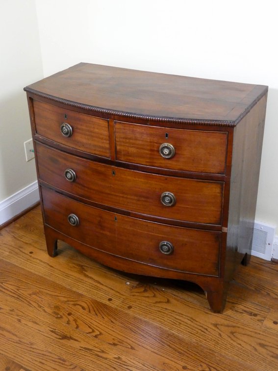 Antique Georgian Mahogany Bow Front Chest