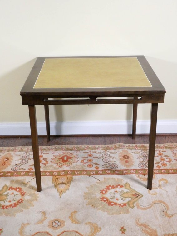 Vintage Leather Top Card Table
