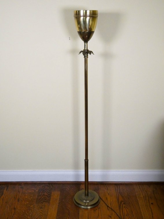 Hollywood Regency Brass Torchiere