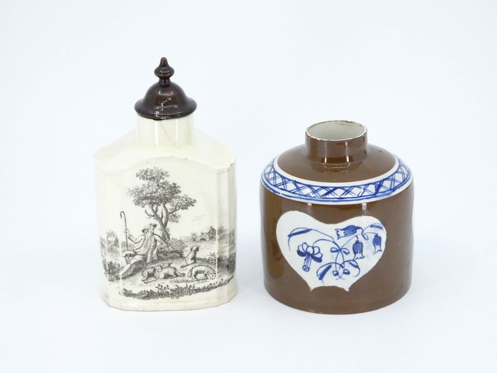 Two Porcelain Tea Caddies