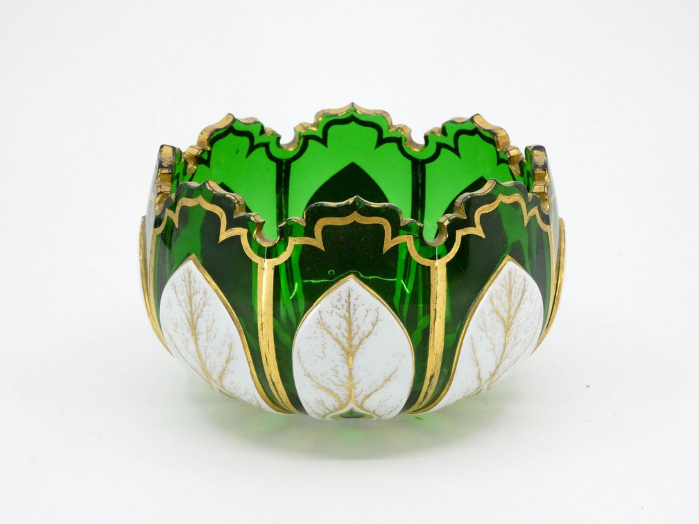 Bohemian Green Glass Bowl