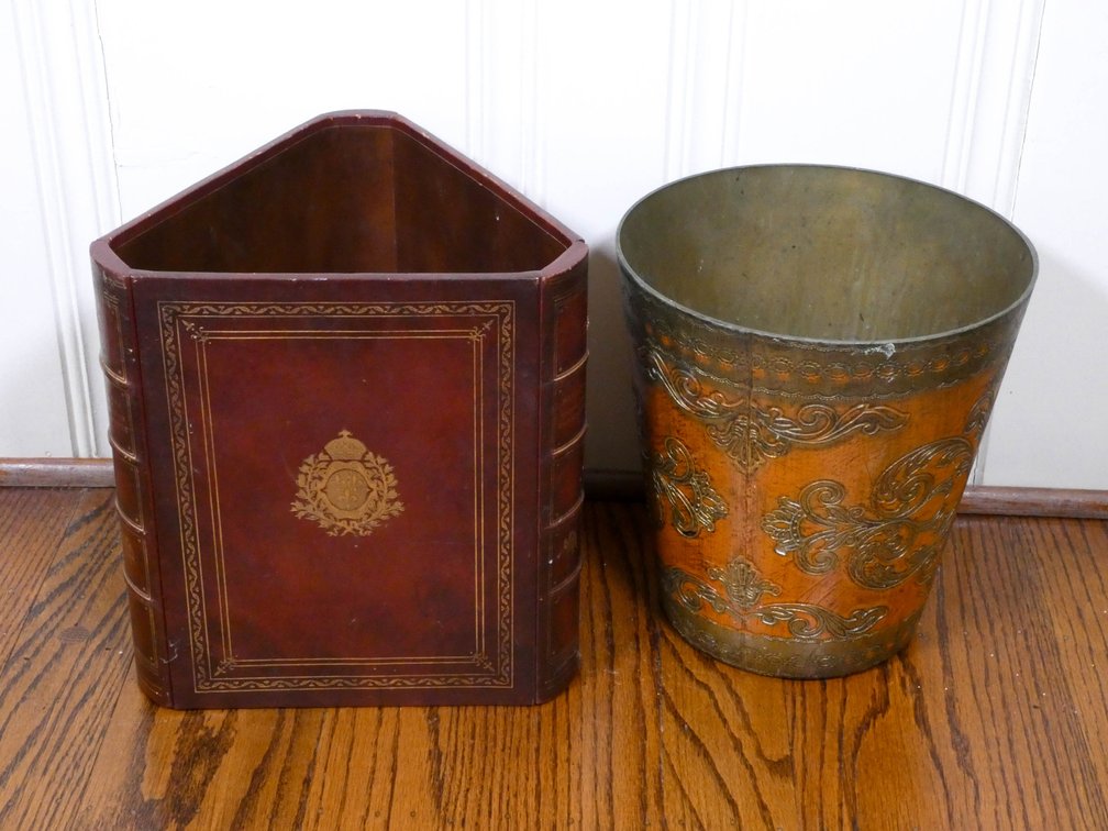Two Decorative Waste Baskets