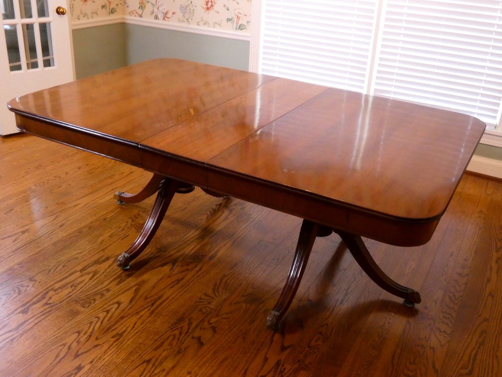 Vintage Duncan Phyfe Double Pedestal Dining Table