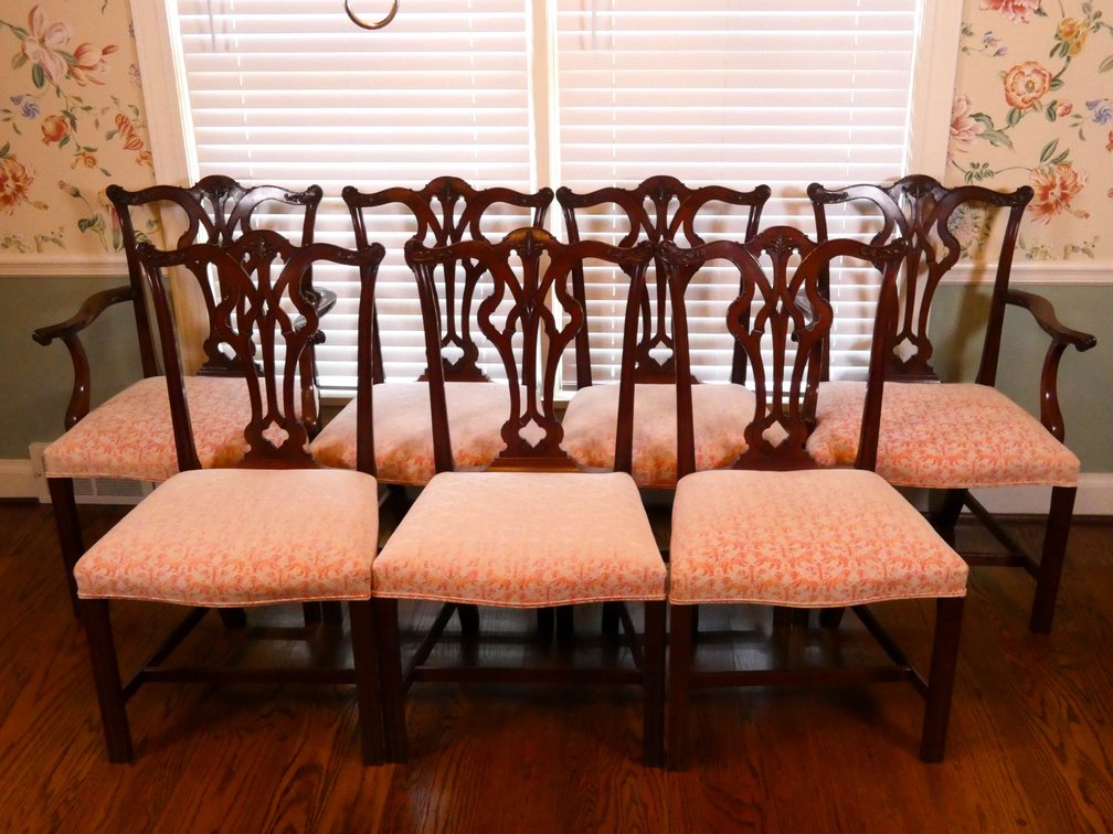 Set of Eight Chippendale Style Dining Chairs