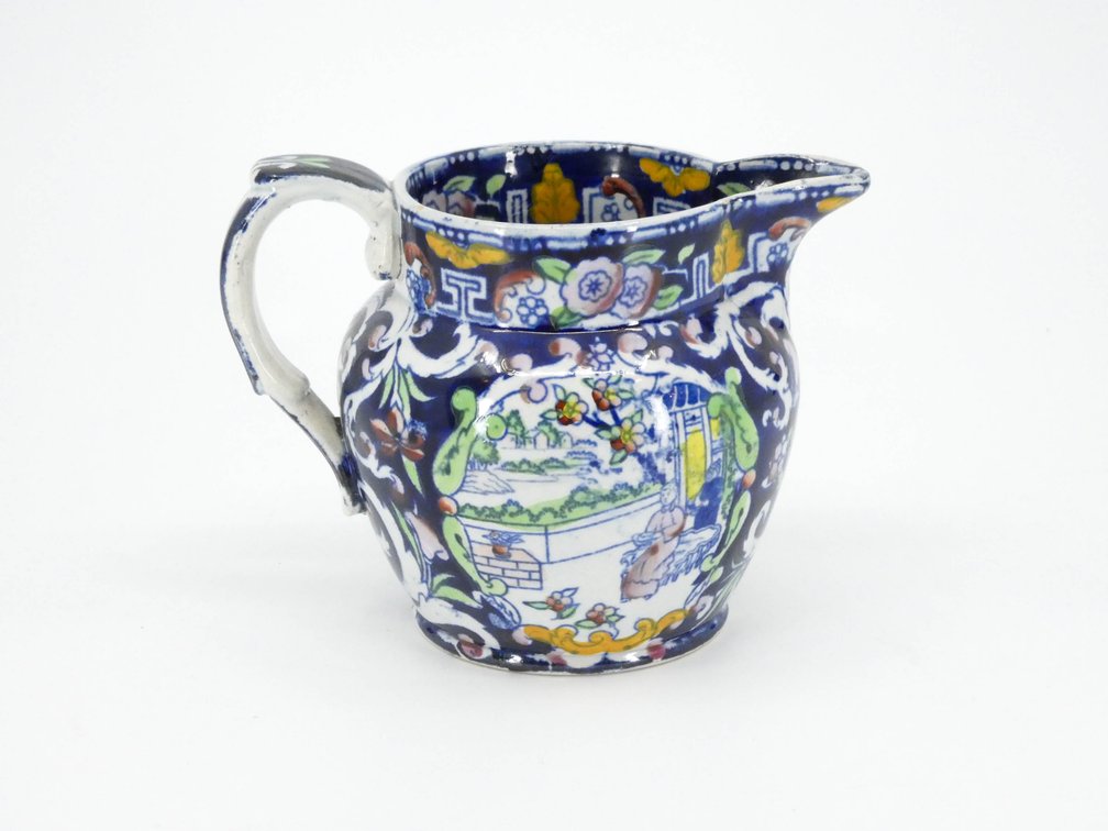 Antique Prattware Cobalt Creamer