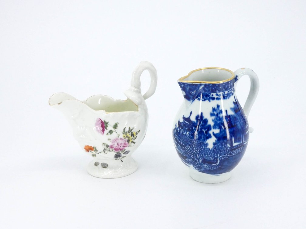 Antique Pagoda Creamer and Floral Creamer