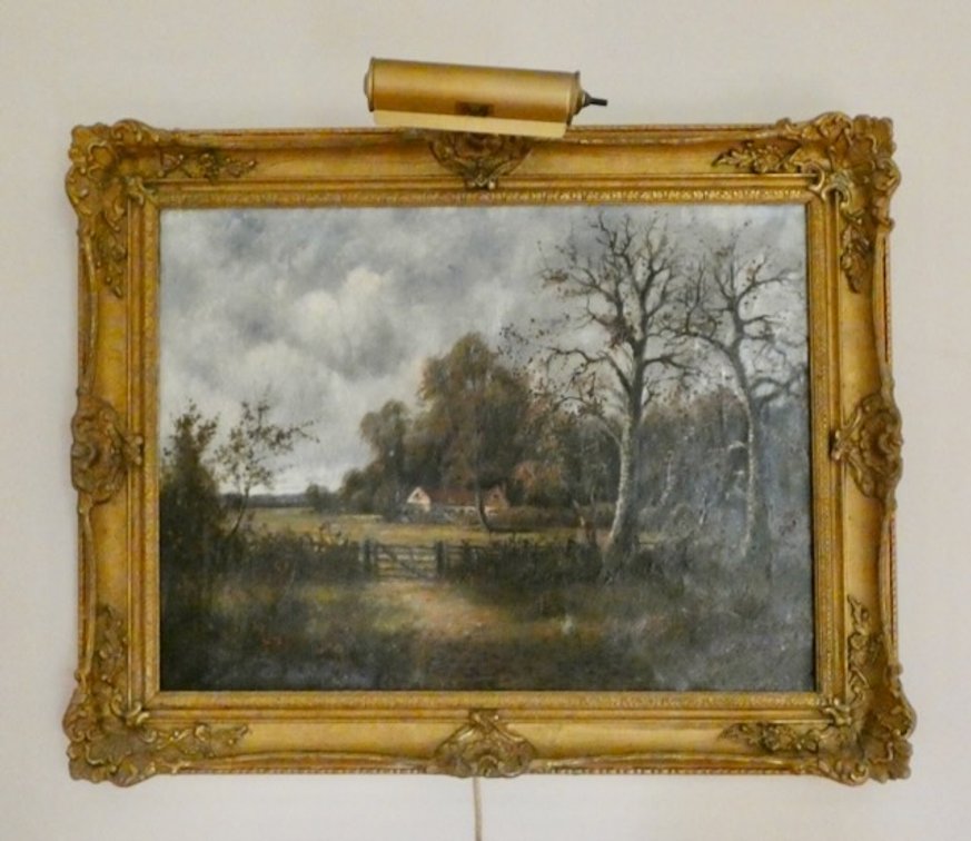 Antique landscape oil painting