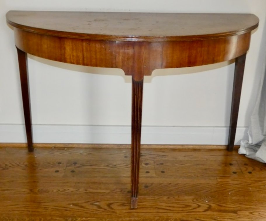 Antique Mahogany Hepplewhite Demilune Table