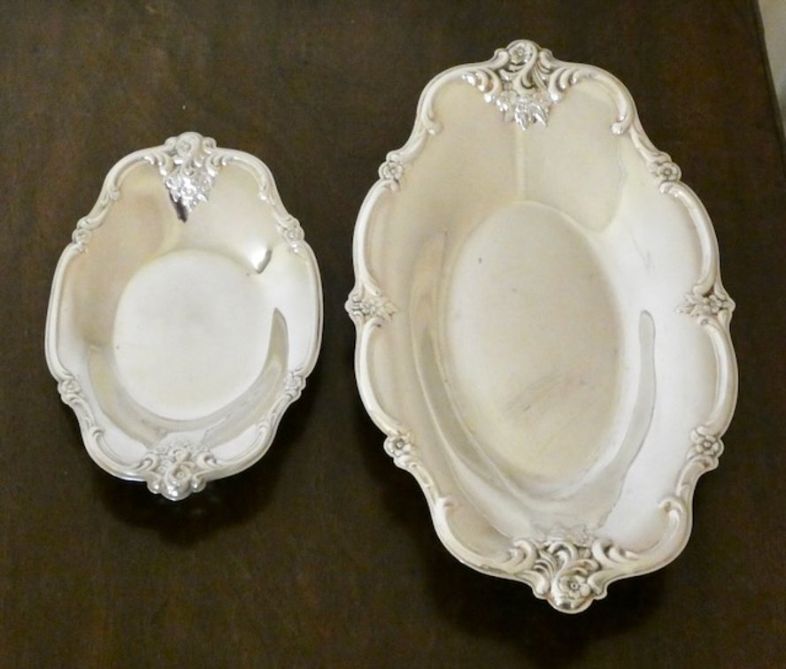 Two silver-plated serving trays