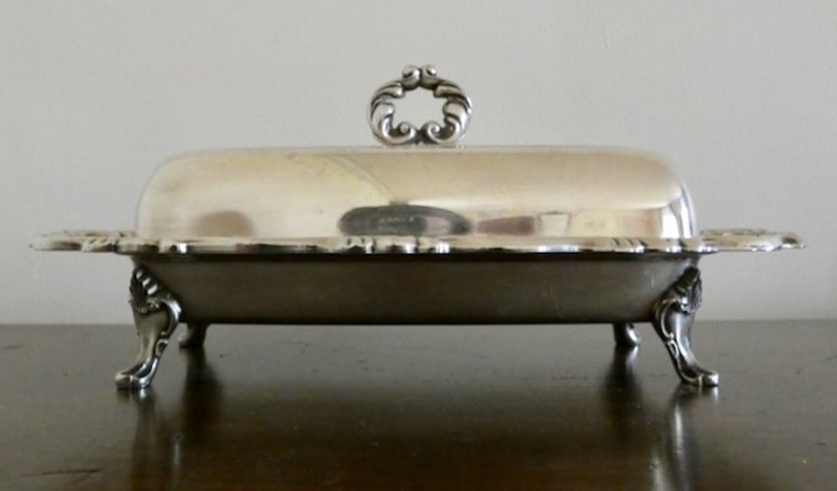 Silver-plated Lidded Butter Dish by William A Rogers