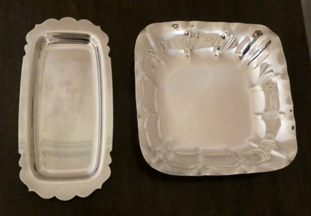 Two Silver-plated Serving Trays/Dishes