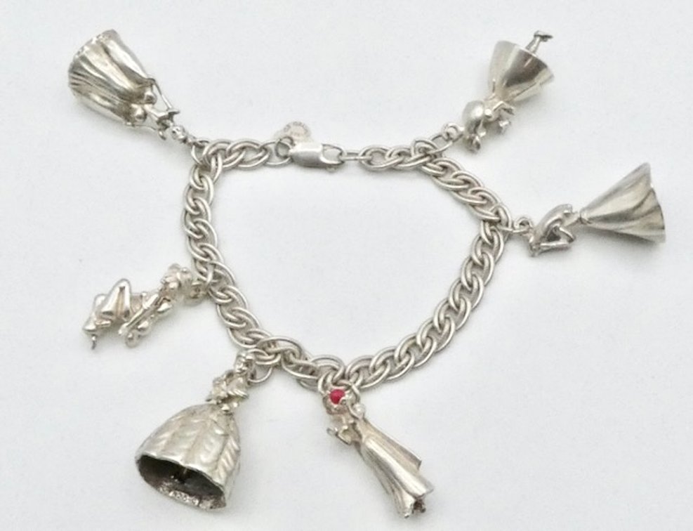 Disney Sterling Silver Princess Charm Bracelet
