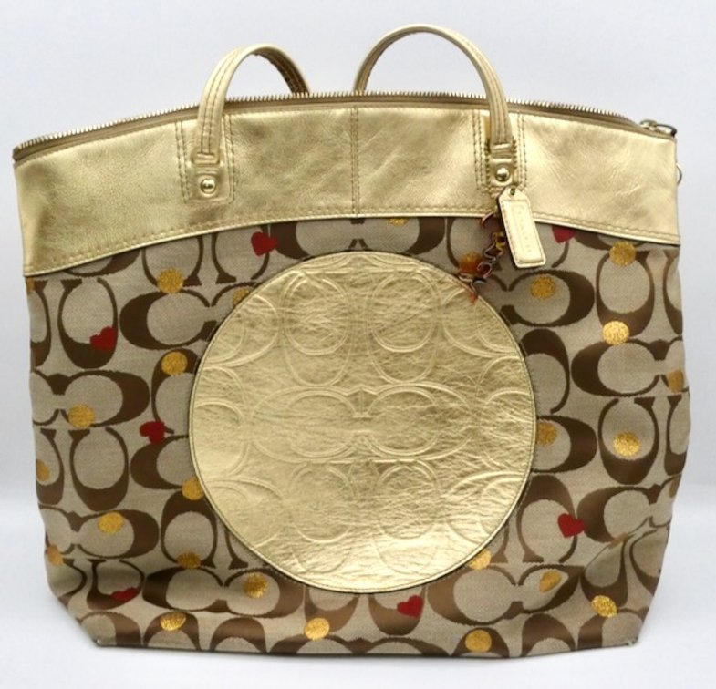 Coach Laura Signature Khaki Secret Admirer Tote