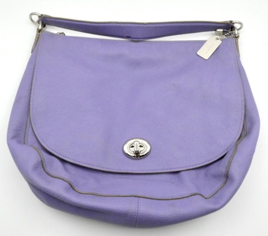 Coach Iris Leather Turnlock Hobo Shoulder Bag