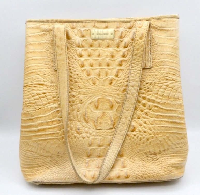 Brahmin Medium Asher Buttercup Leather Handbag