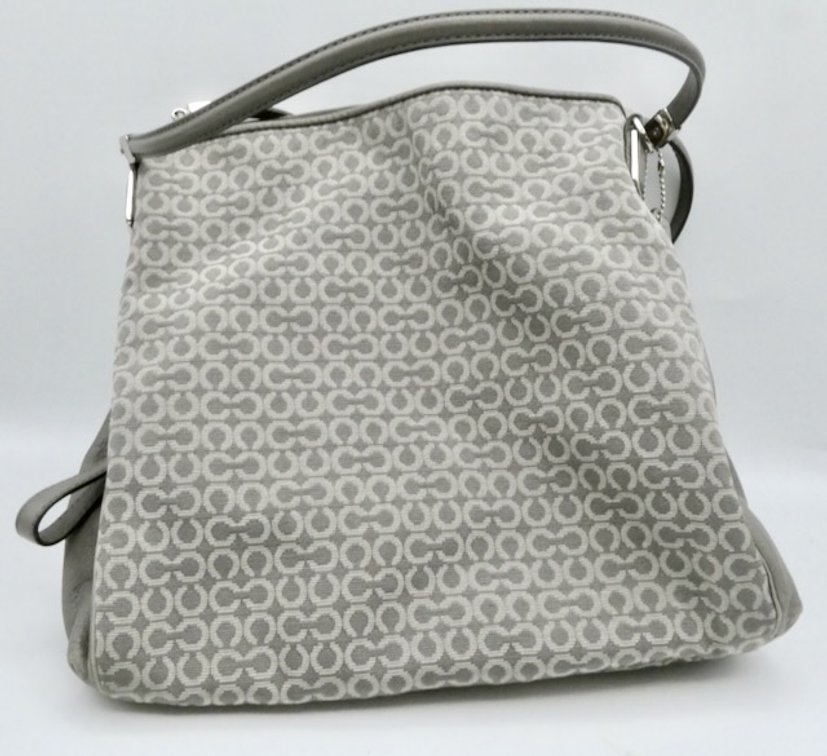 Coach "Phoebe Madison" Gray Leather Shoulder Bag