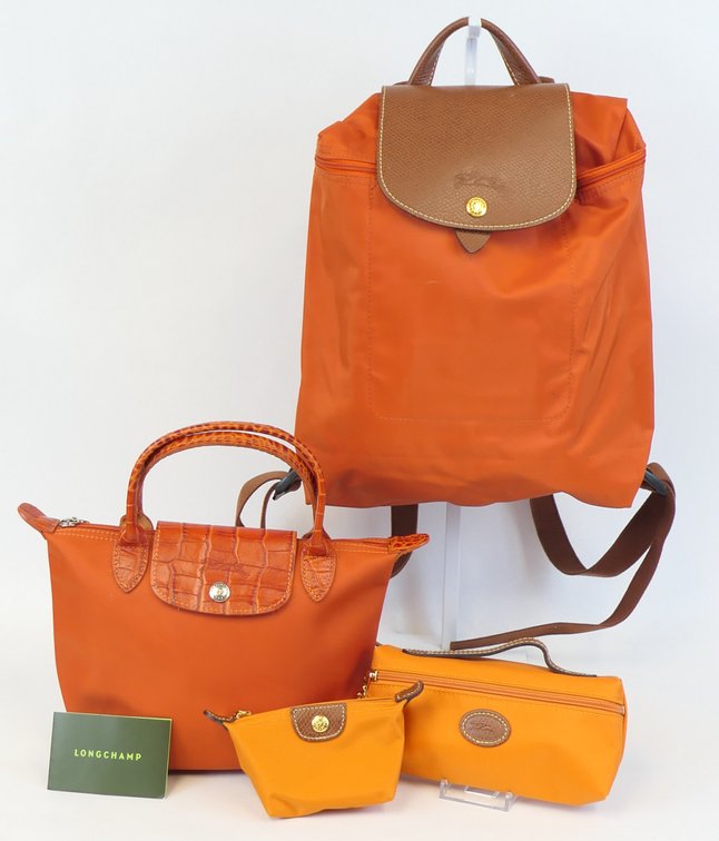 Four Orange Longchamp Bags