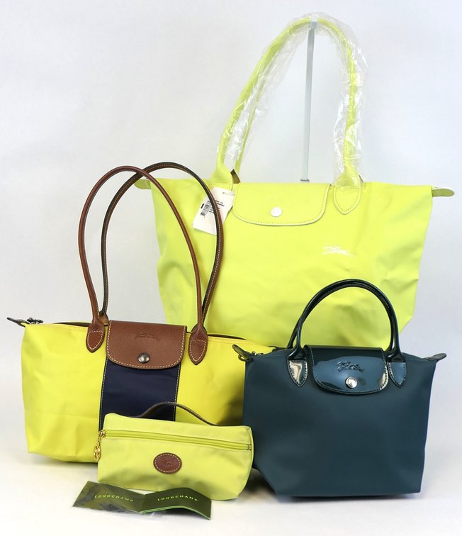 Four Longchamp Bags in Yellows