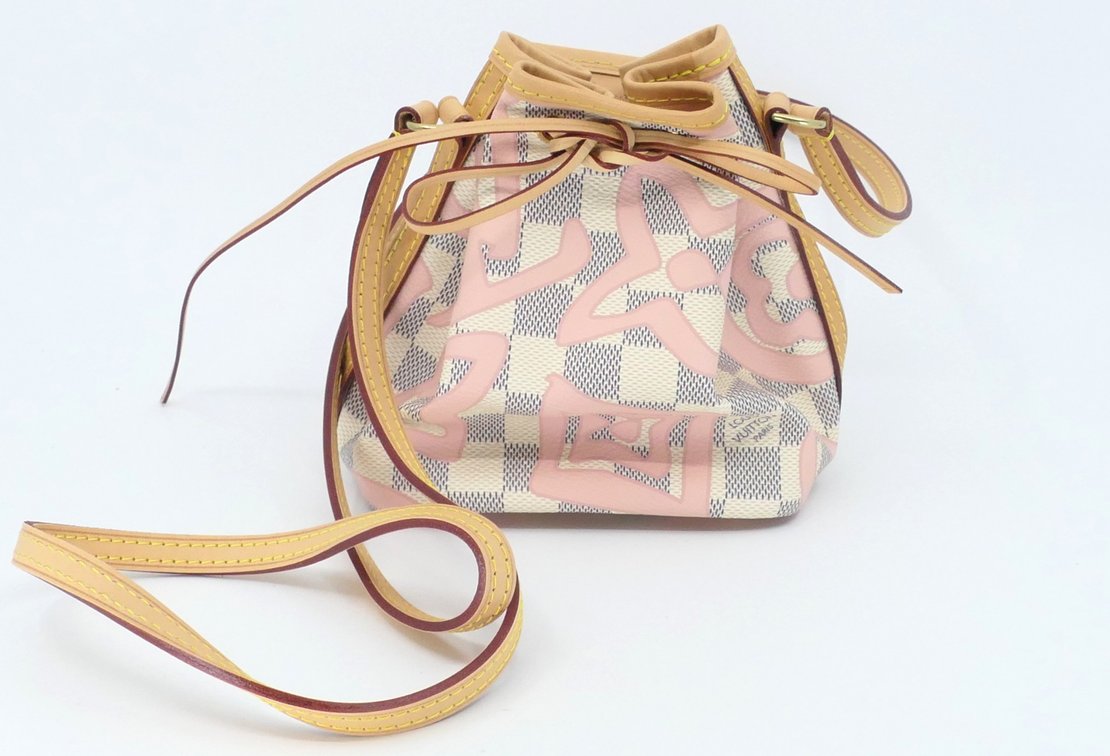 Louis Vuitton Nano Noe Bag in Tahitienne and Azur Damier Canvas