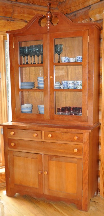 Modern Solid Cherry Corner Cabinet