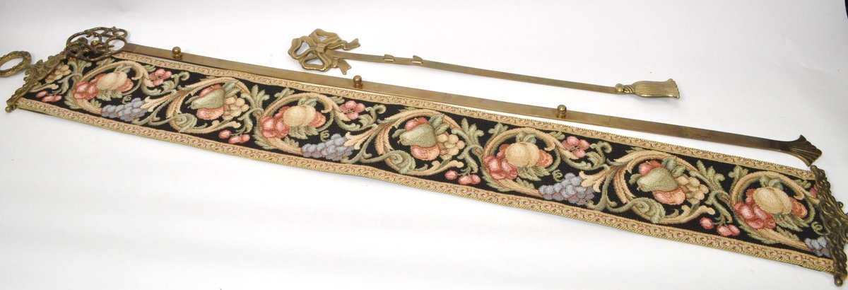 Wall Hanging Tapestry Bell Pull and Brass Wall Hangers