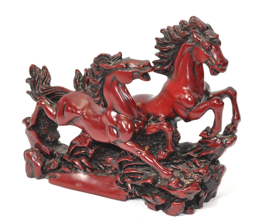 Vintage Red Running Wild Horses Figurine