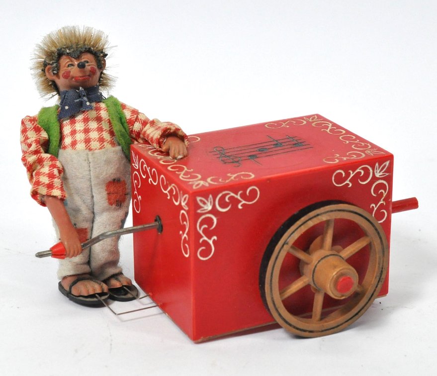 Vintage Peter Figuren Austrian Hedgehog Music Box