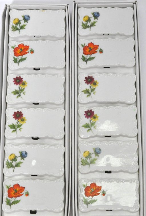 Vintage Porcelain Place Card Holders
