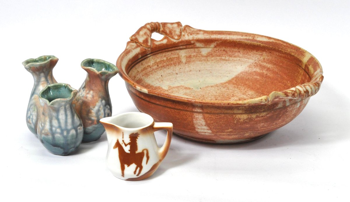 Three Pieces of Earthenware and Stoneware