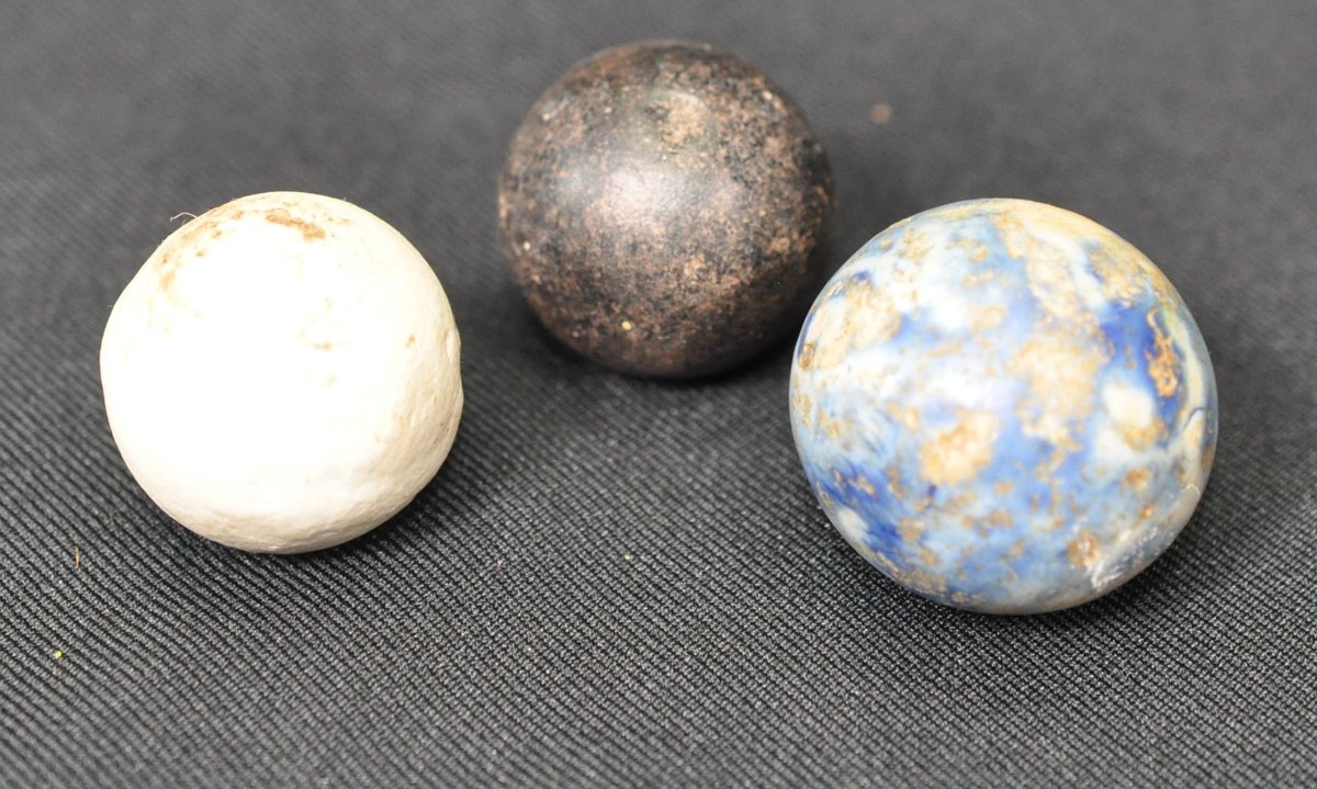 Three Bennington Marbles