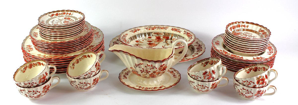 Spode India Tree Pattern Eight Place Setting and Serveware