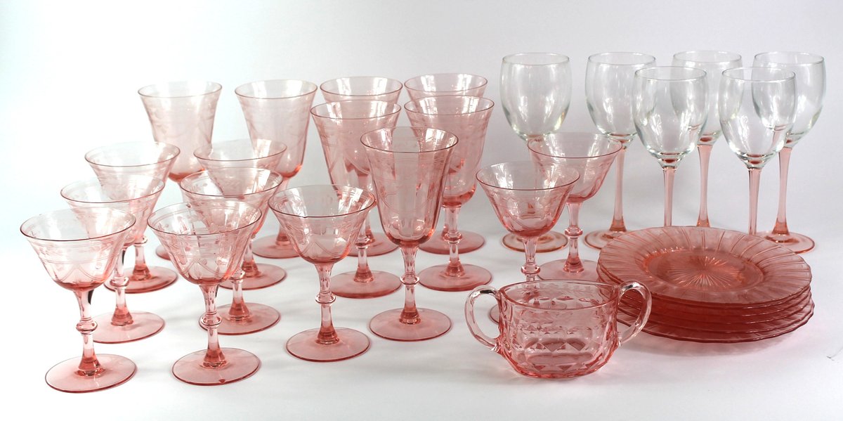 Pink Depression Glass Pieces and More